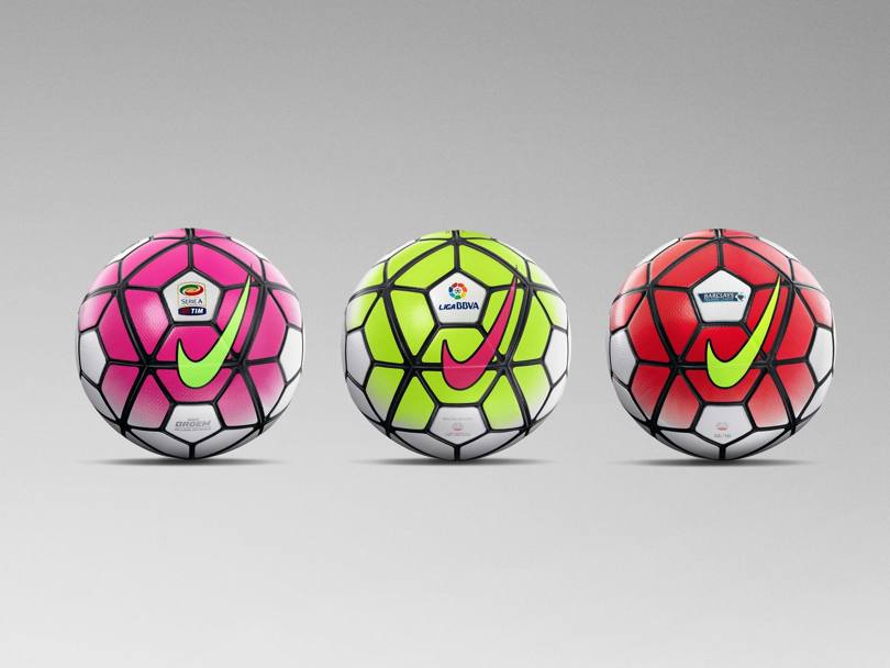Ma non saranno utilizzati nuovi palloni solo nel campionato italiano: la Nike ha presentato i nuovi prodotti che verranno impiegati anche nella Premier League e nella Liga (Nike)